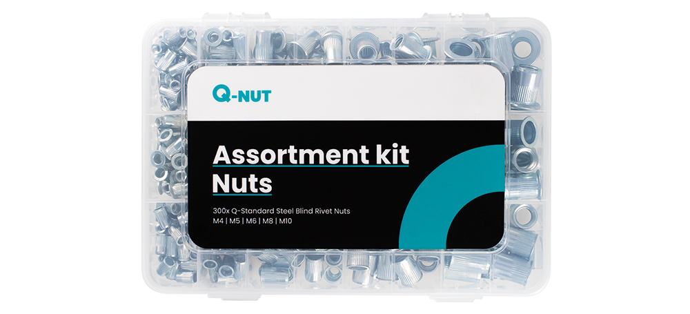 Q-Nut Standard Blindnietmuttern Sortiment Stahl FK Q-Box klein