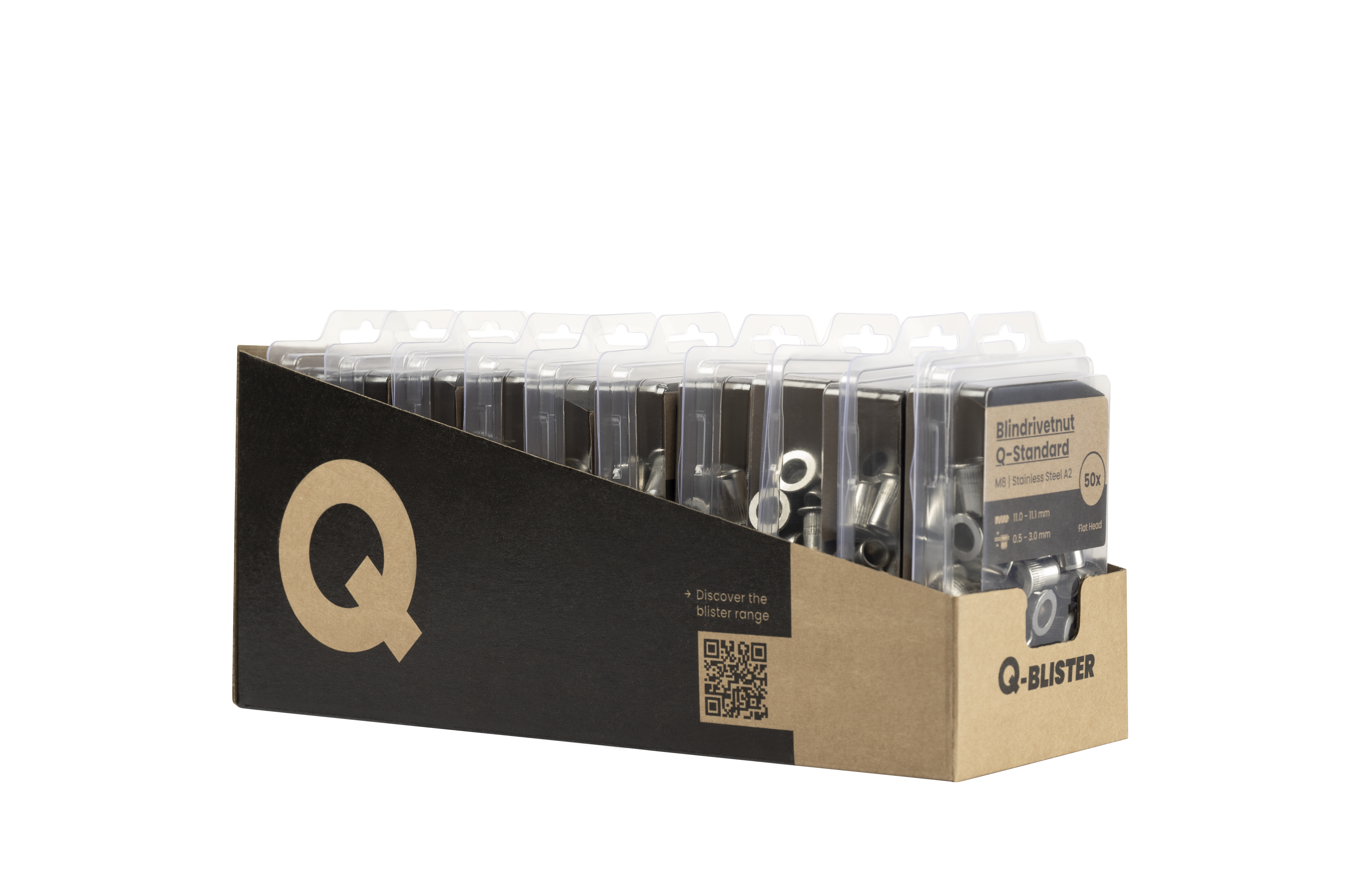 Q-Nut Blindnietmutter Edelstahl A2 FK M5 X 12,0 | Blister a 100 Stk.